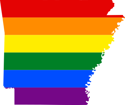 LGBT flag map of Arkansas 1