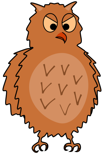 nraged owl   side view