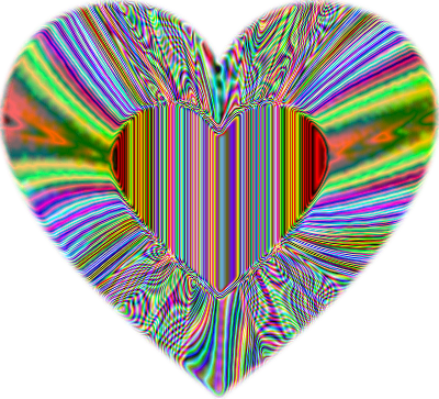 Colorful Refraction Heart Psychedelic