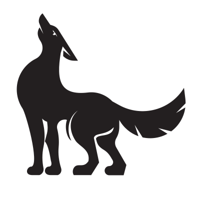 wolf howling silhouette