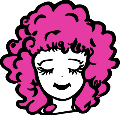 girl in pink curly hair