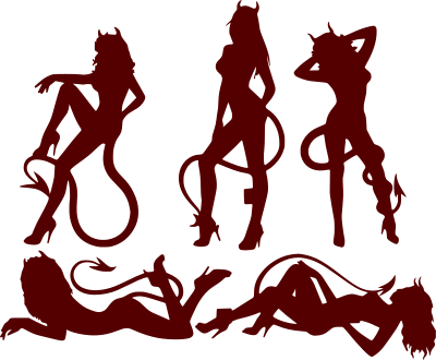 demon women silhouettes