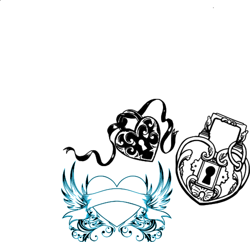hearts with wings locks