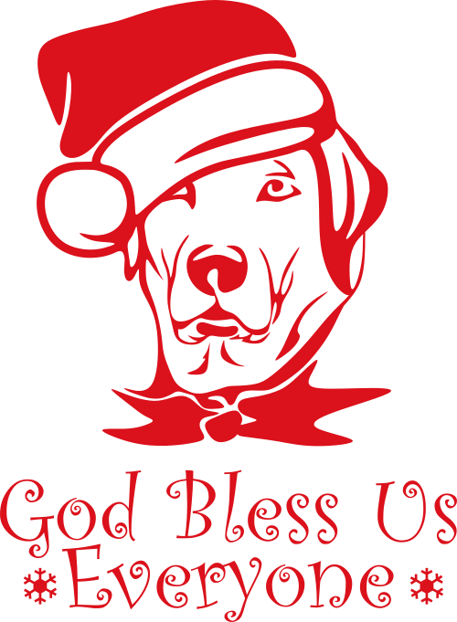 santa dog god bless us everyone
