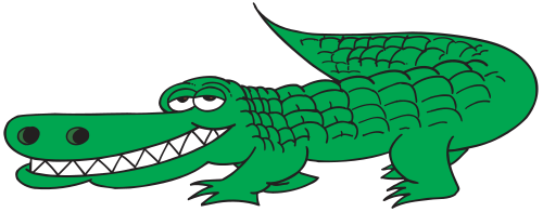 alligator grinning