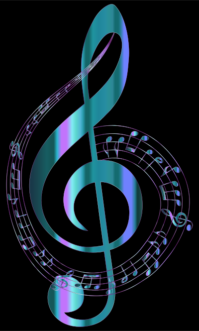 Turquoise Musical Notes Typography
