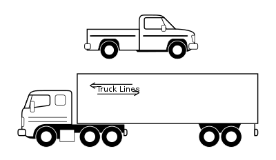 Semi Pickup Trucks noir