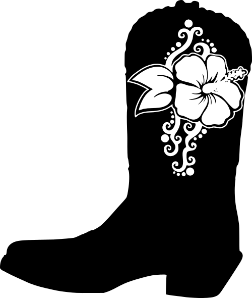 cowboy boot with flowers