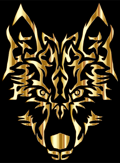 Gold Symmetric Tribal Wolf