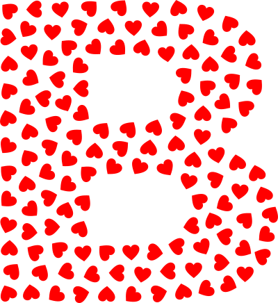 valentine hearts alphabet font b