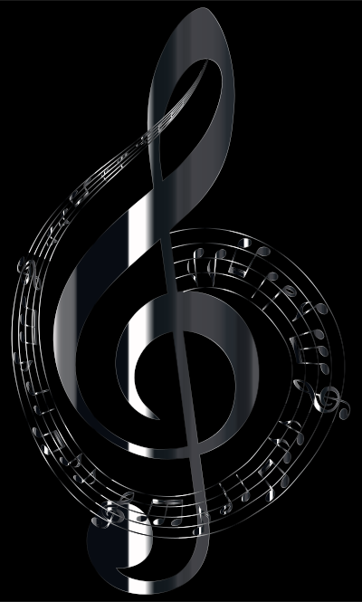Polished Onyx Musical Notes Typography
