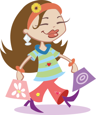 happy shopping girl