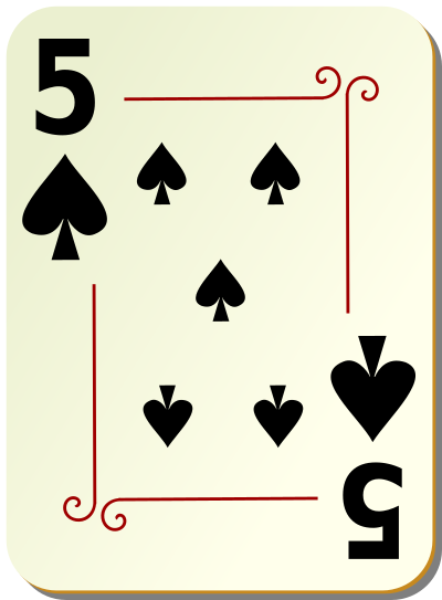 Ornamental deck 5 of spades