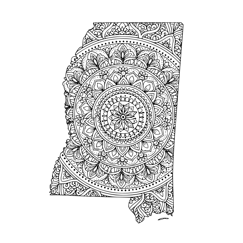 mandala in the shape of mississippi 1