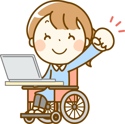 openclipartorg woman in a wheelchair using a computer