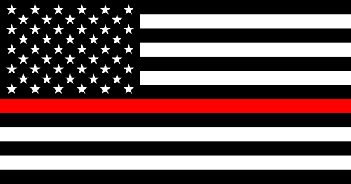 Flag of the United States Thin Red Line