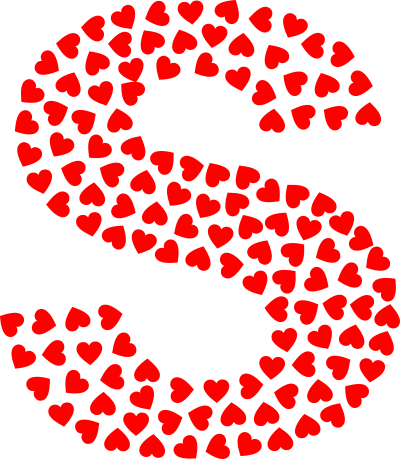 valentine hearts alphabet font s