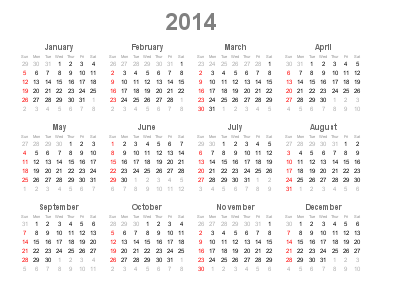 calendar2 2014