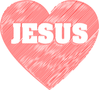 jesus heart scribble typography