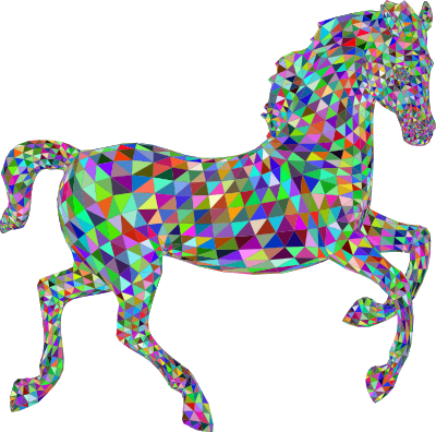 horse low poly 3d colorful