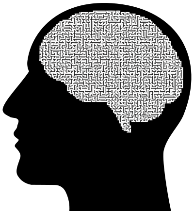 brain maze man silhouette 1