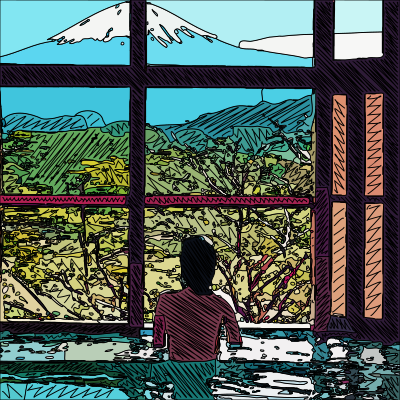 onsen linedrawing