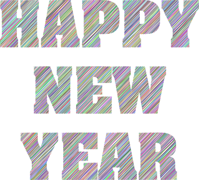 happy new year typography scribble