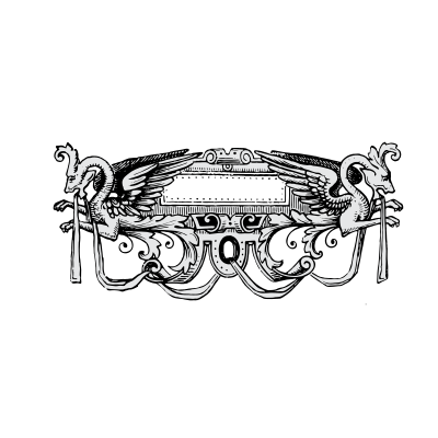 cartouche with chimaeras