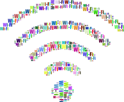 wifi signal typography colorful