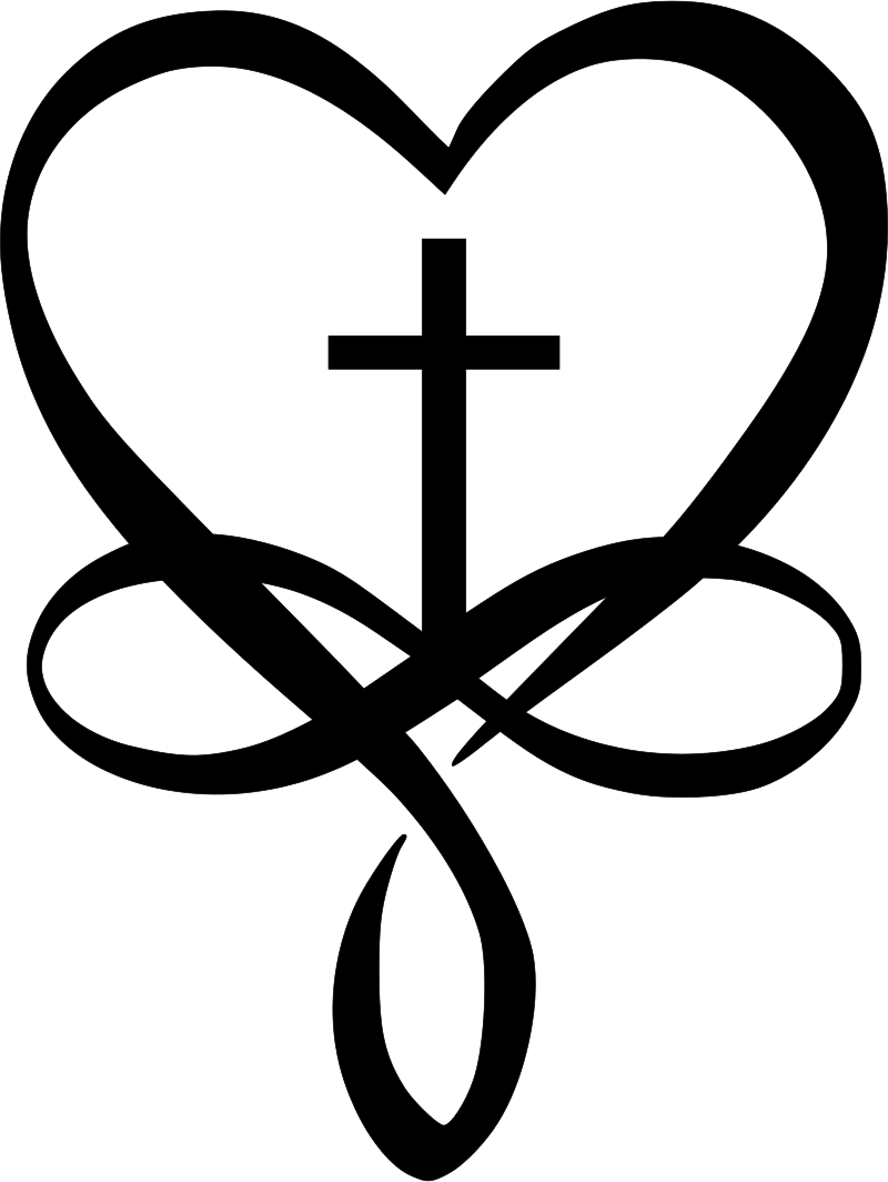 heart cross and infinity symbols