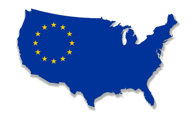 us europe flag map