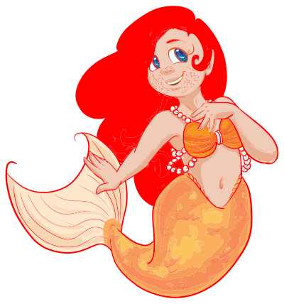 Redhead Mermaid With Freckles