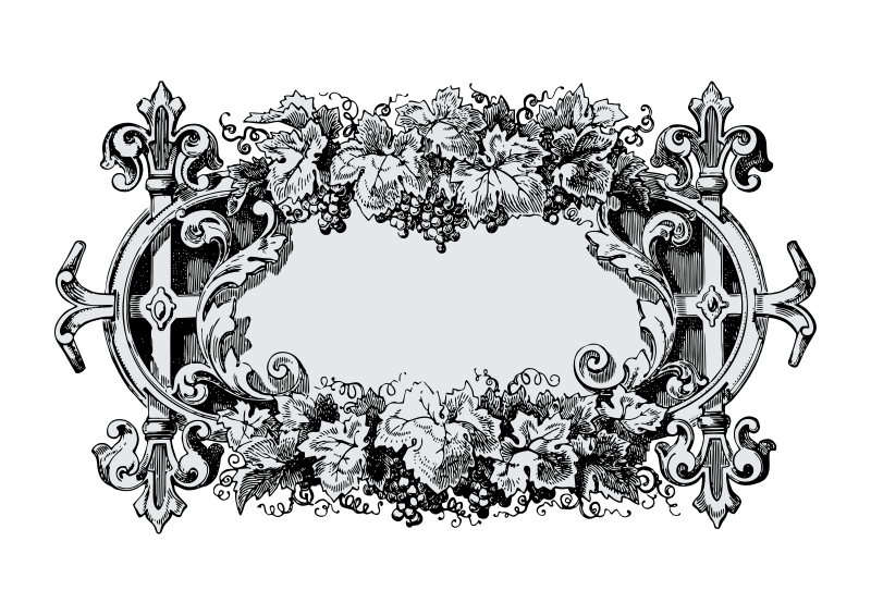 cartouche with grapes