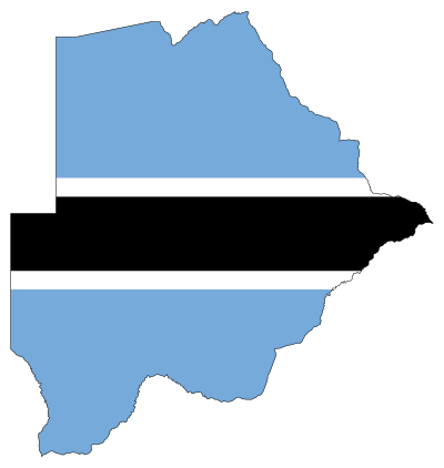 Botswana Flag Map With Stroke