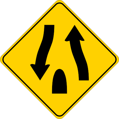 caution divided ends