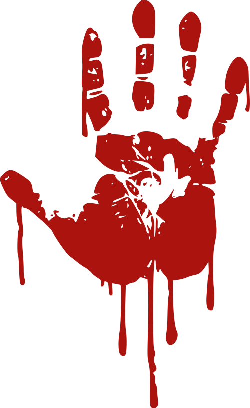 bloody hand print