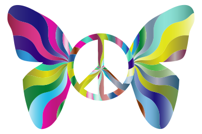 Groovy Peace Sign Butterfly 4