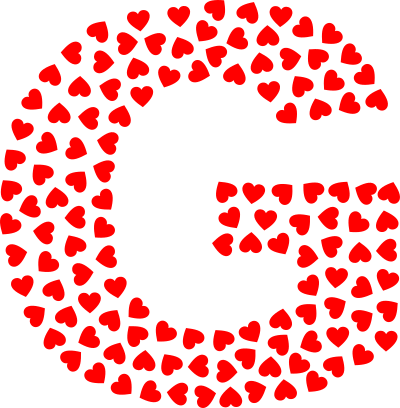 valentine hearts alphabet font g