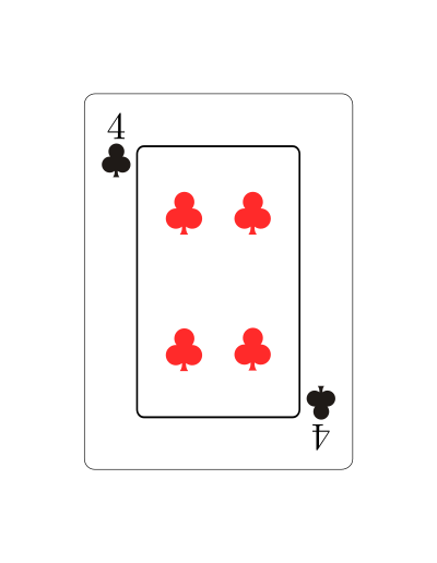 poker 4 cuatro de treboles vectorizado