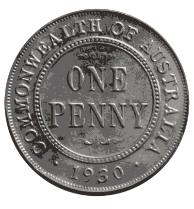 oneaus penny wikimedia pd