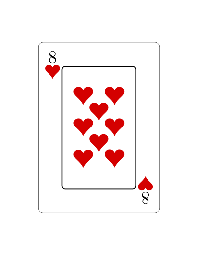 poker 8 ocho de corazones vectorizado