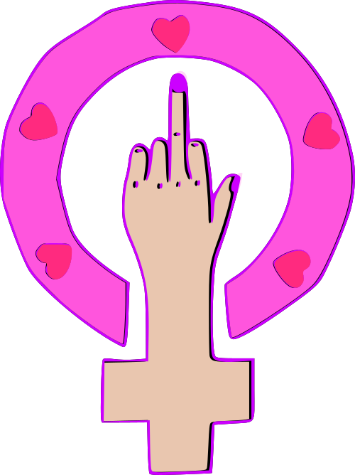 female middle finger girl power