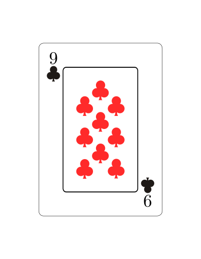 poker 9 nueve de treboles vectorizado
