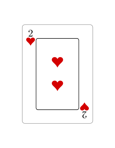 poker 2 dos de corazones vectorizado