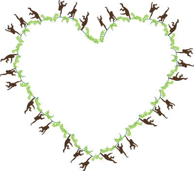 monkeys frame heart