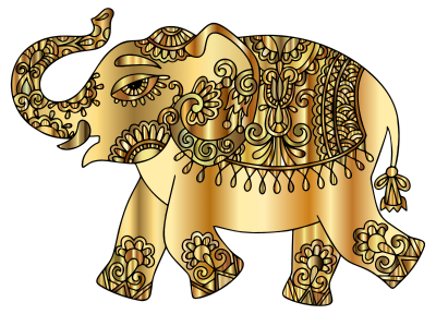 Gold Playful Elephant