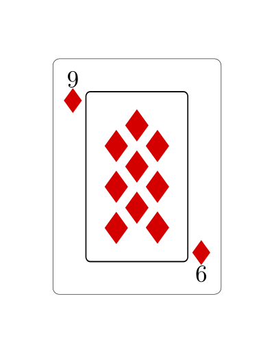 poker 9 nueve de diamantes vectorizado