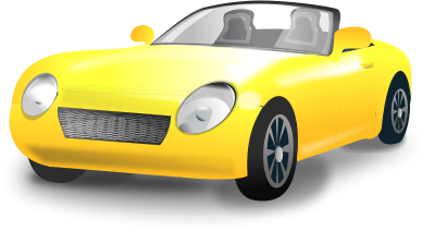 yellow convertible sports car