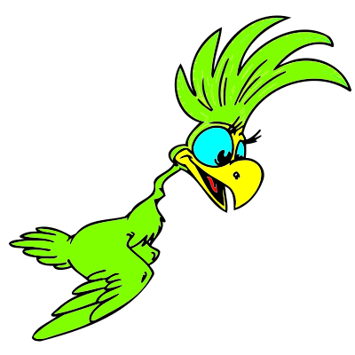 Green Cartoon Parrot