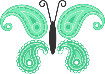 decorative butterfly by linnaea mallette isolated vectorized